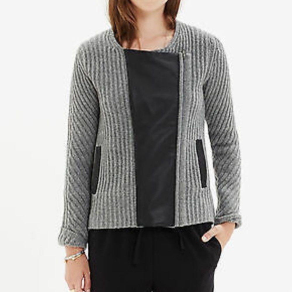 Madewell moto style Genuine leather and wool jacket
